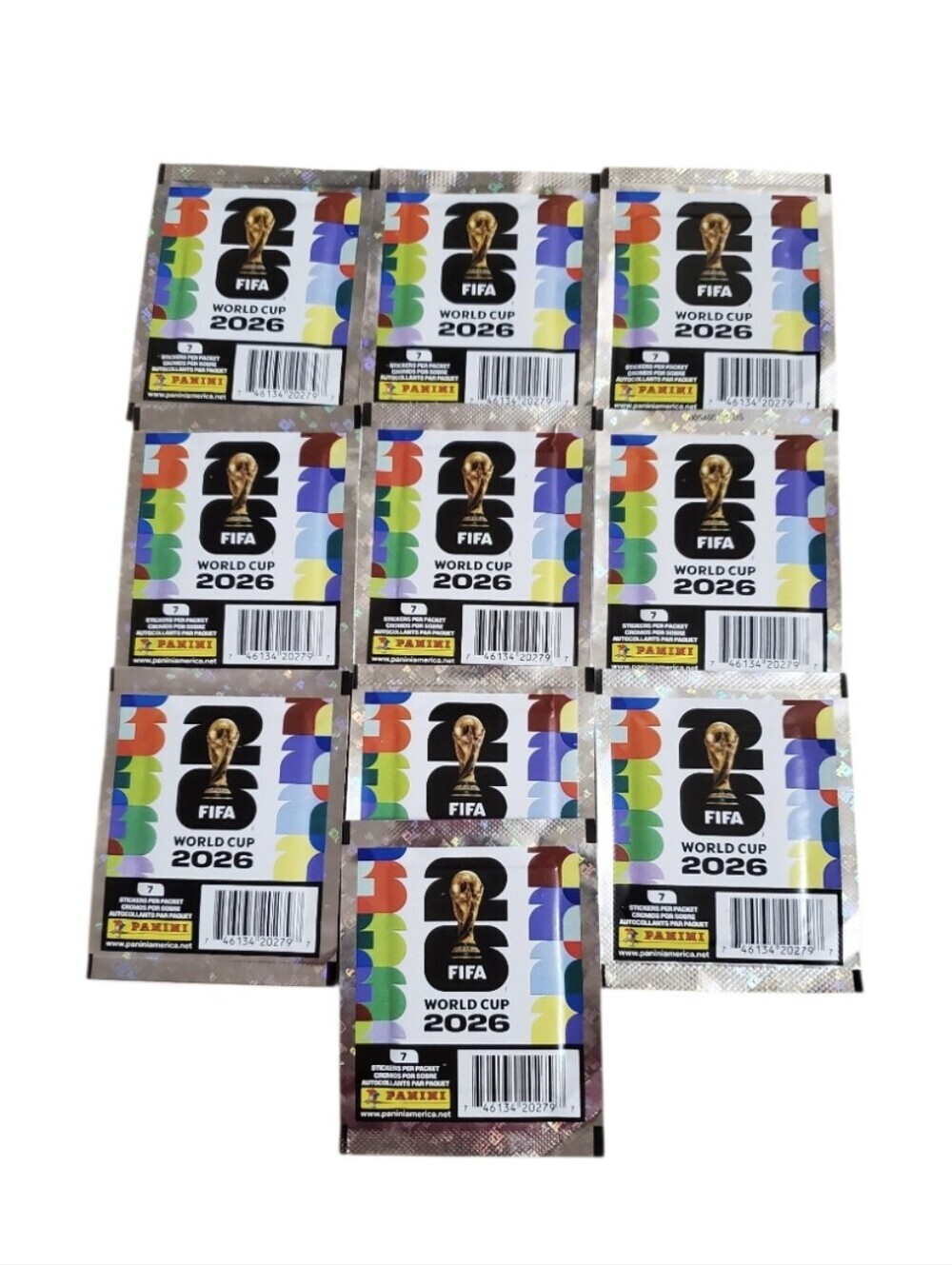 Panini World Cup 2026 Official Soccer Sticker 10 Packs 70 Stickers